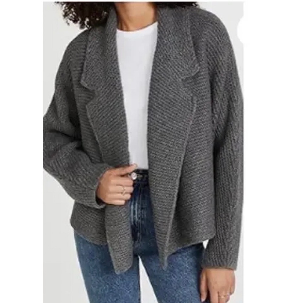 Theory | Dolman Cardigan Cashmere Wool Grey Melange Medium‎ Quiet Luxury